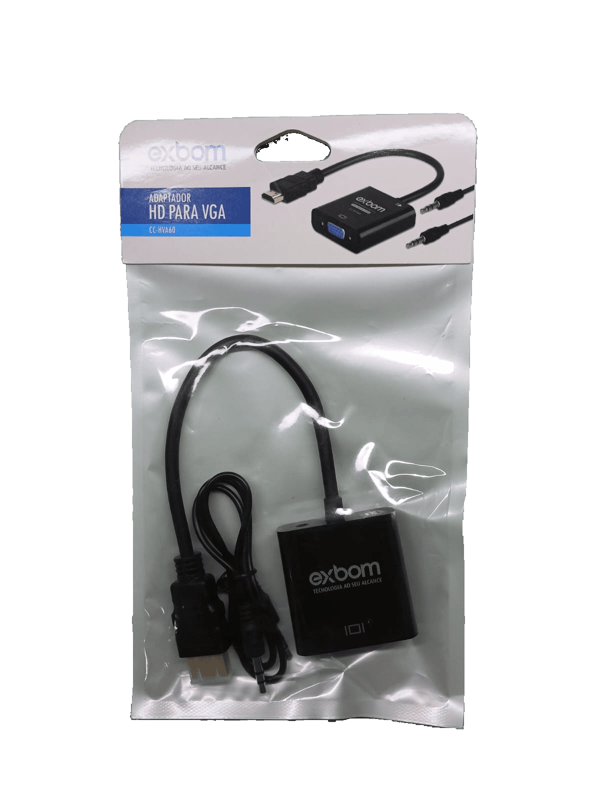 Adaptador Conversor HDMI para VGA com Áudio P2 - Exbom CC-HVA60 - Full HD 1080p - Imagem 1