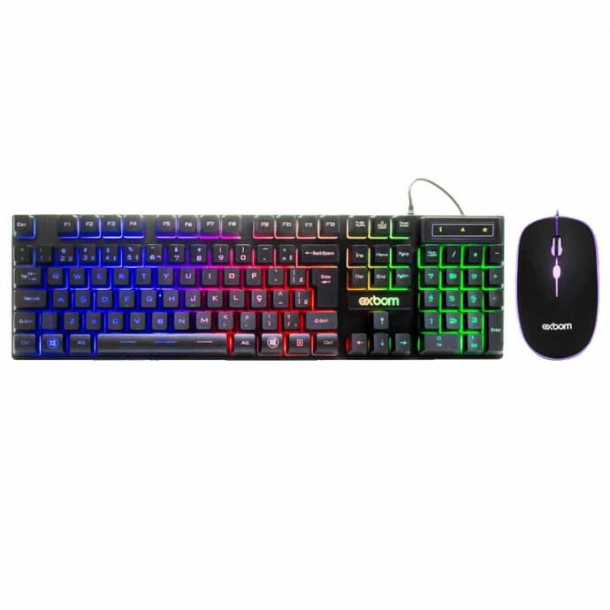 Kit Teclado e Mouse Gamer Exbom M-G3R RGB USB ABNT2 Com Fio - Imagem 3