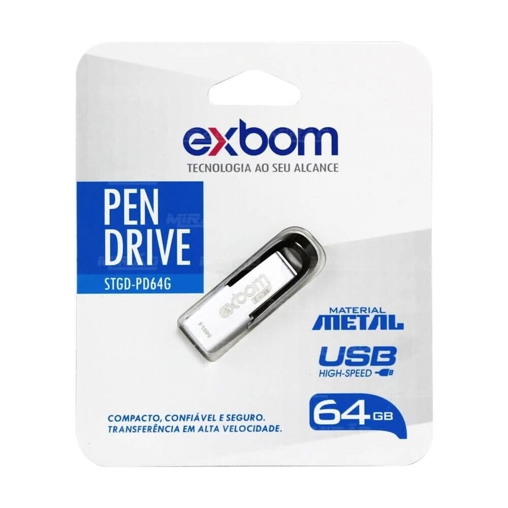 Pendrive Exbom 64GB USB Material Metal STGD-PD64G - Imagem 1
