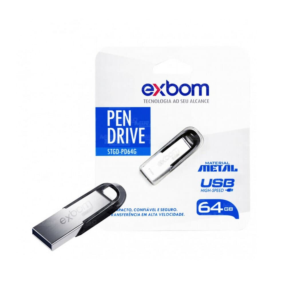 Pendrive Exbom 64GB USB Material Metal STGD-PD64G - Imagem 3