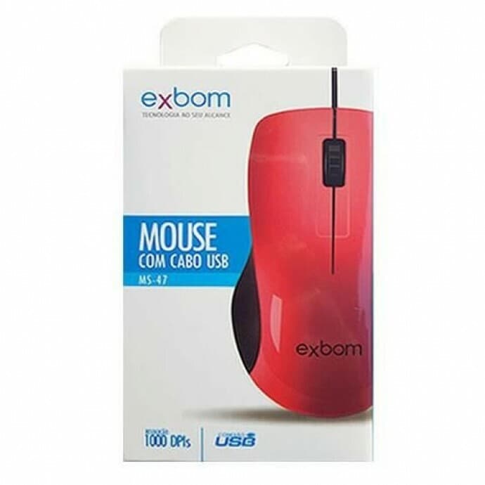 Mouse Óptico Exbom MS-47 USB 1000 DPI - Imagem 1