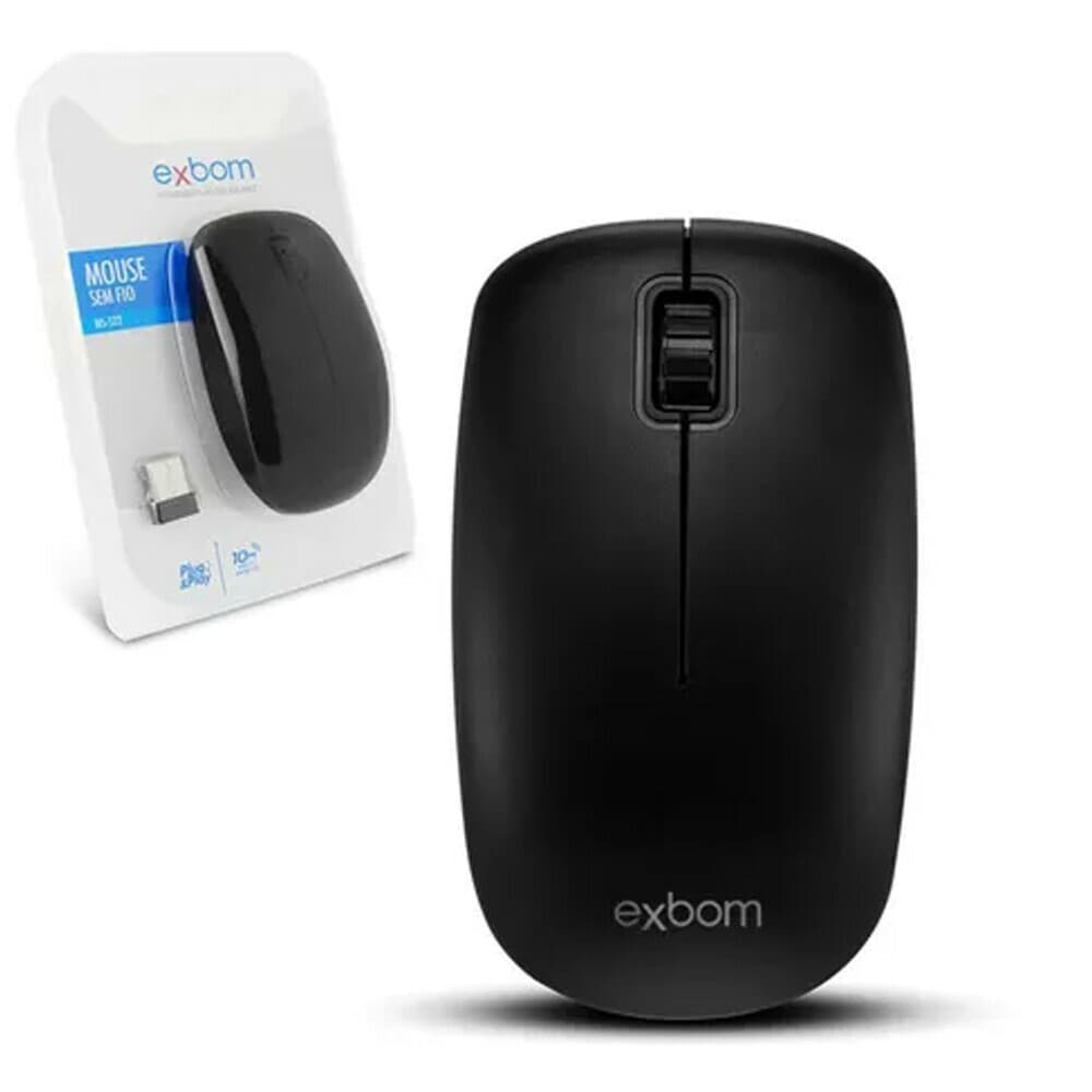 Mouse Sem Fio Exbom MS-S22 2.4GHz Preto - Imagem 1