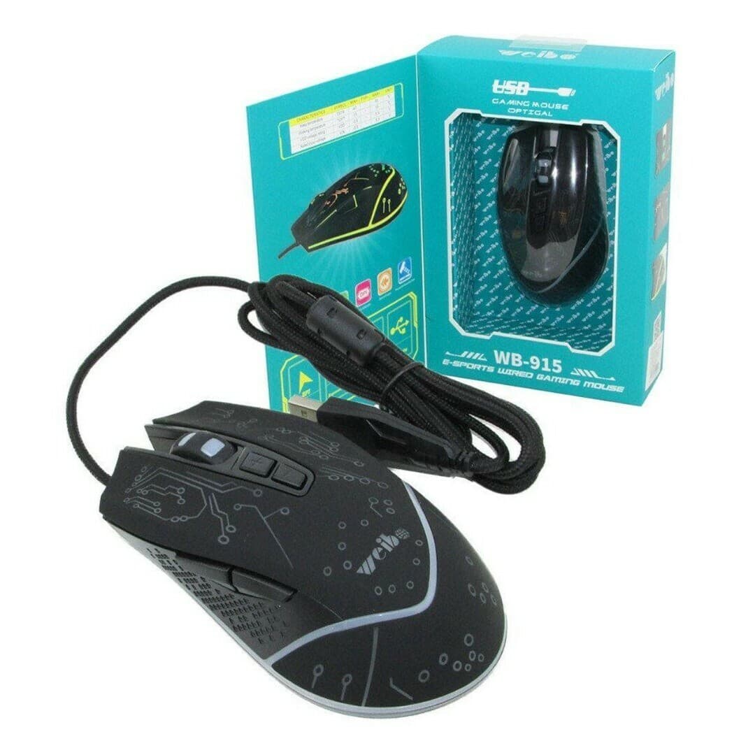 Mouse Gamer Weibe WB-915 USB Com Fio Iluminação LED RGB 6D - Imagem 3