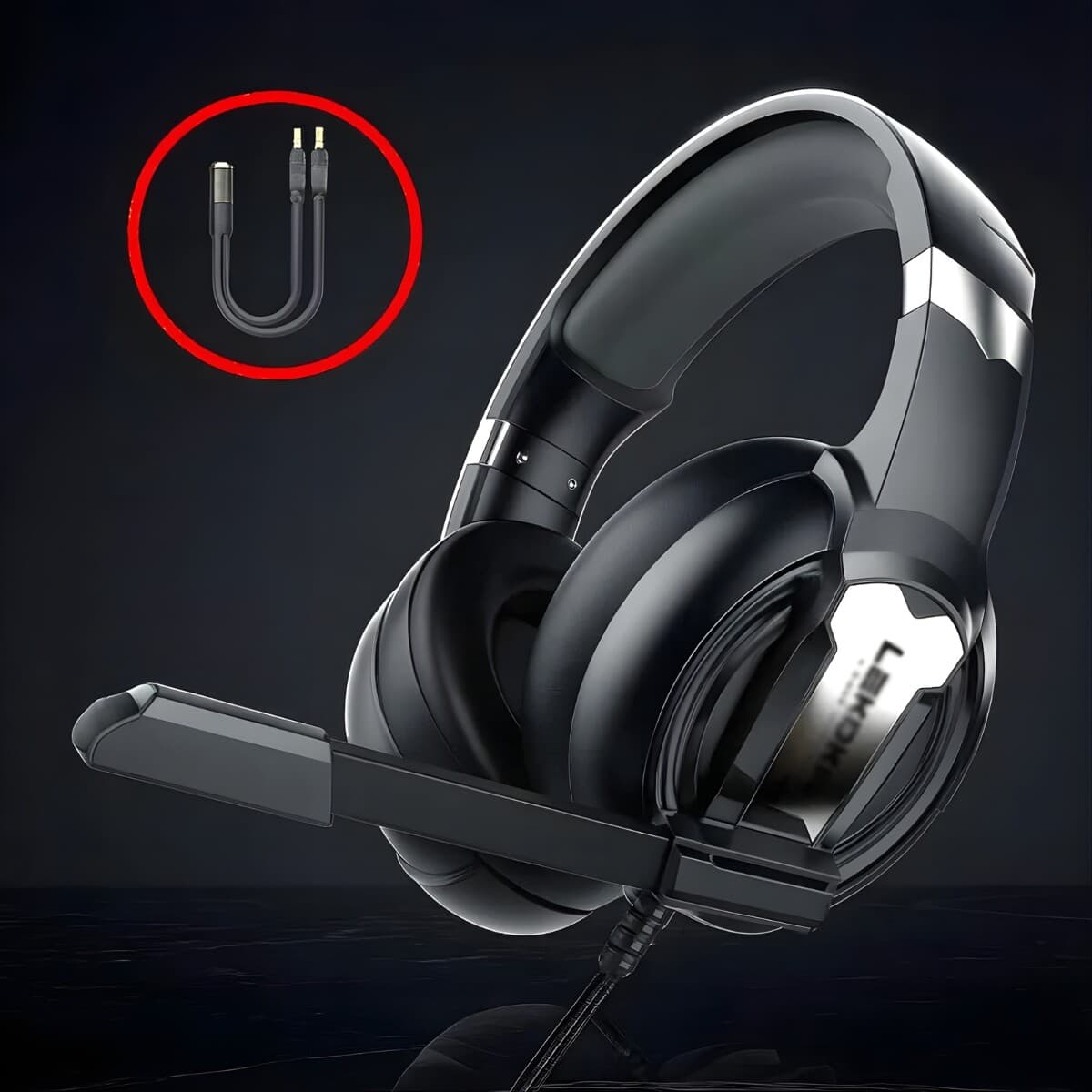 Fone de Ouvido Headset Gamer Lehmox G1 P3 com LED RGB e Adaptador P2 - Imagem 1
