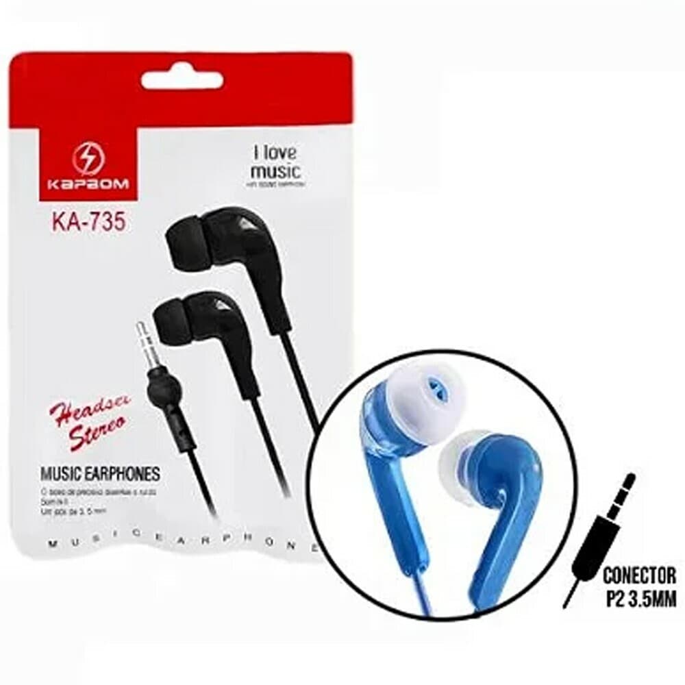 Fone de Ouvido com Microfone Karbom KA-733 P2 3.5mm Preto - Imagem 3