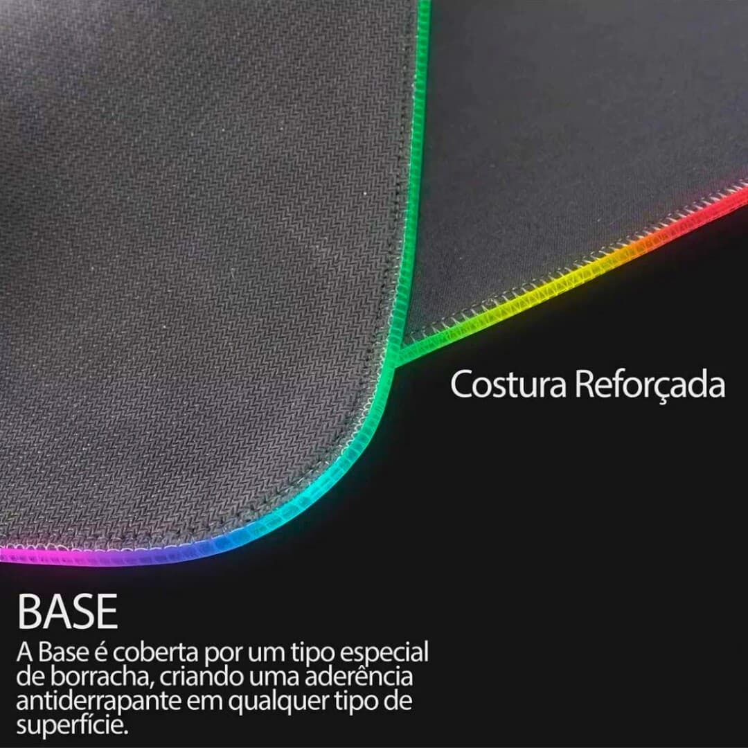 Mouse Pad Gamer EXBOM MP-LED2535 LED RGB 7 Cores 357x255x4mm - Imagem 2
