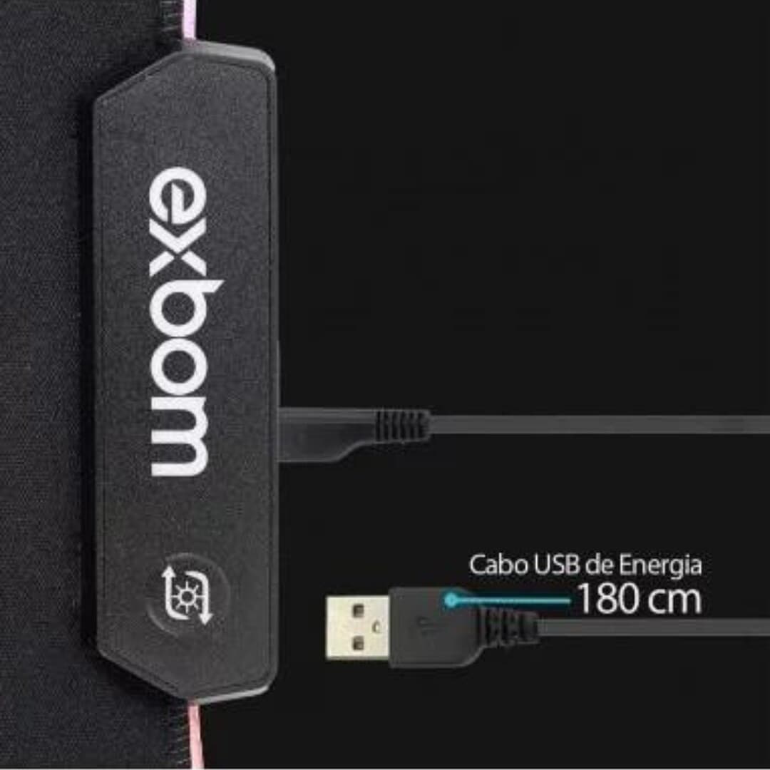 Mouse Pad Gamer EXBOM MP-LED2535 LED RGB 7 Cores 357x255x4mm - Imagem 4