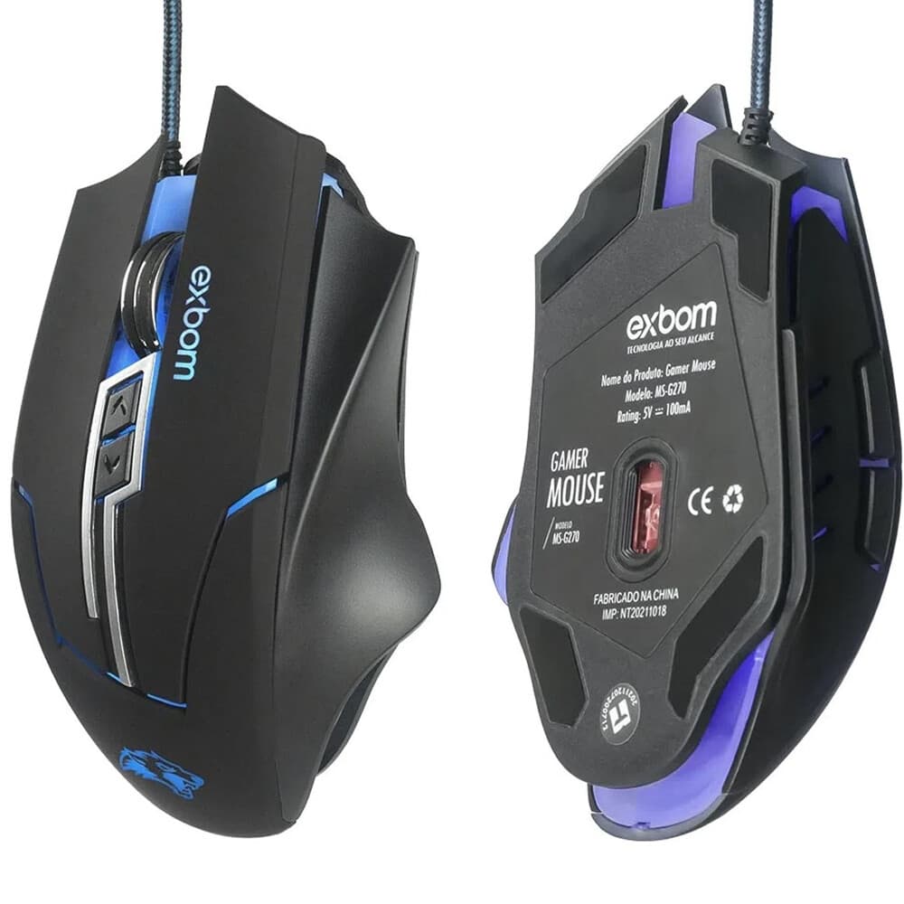 Mouse Gamer Exbom MS-G270 RGB 7 Botões 3200 DPI USB - Imagem 2
