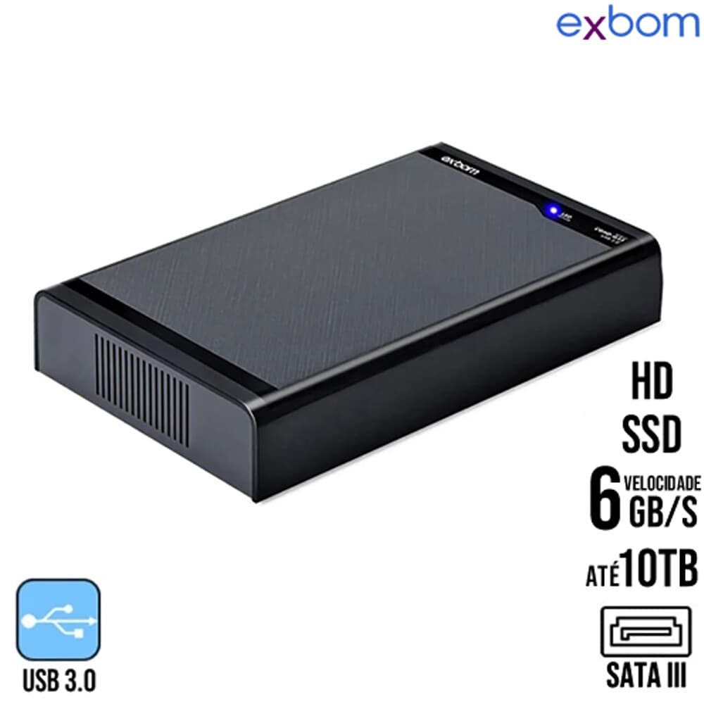 Case para HD/SSD 3.5 polegadas Exbom USB 3.0 SATA III 6Gbps CGHD-G33 - Imagem 4