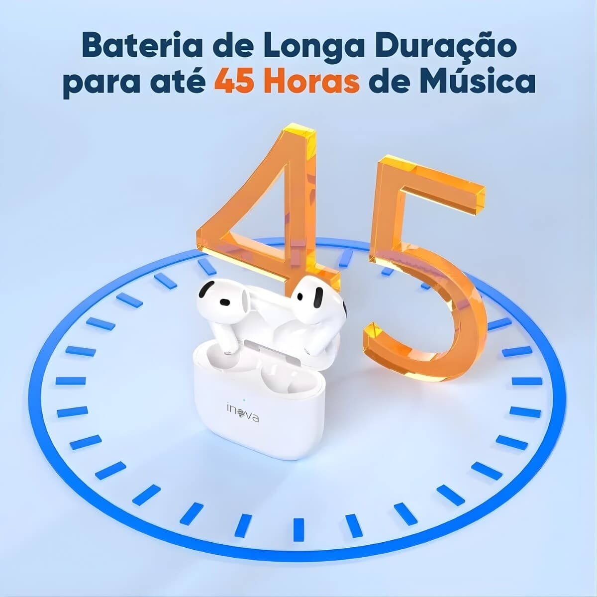 Fone de Ouvido Bluetooth TWS Basike FON-9856 Branco - Imagem 1